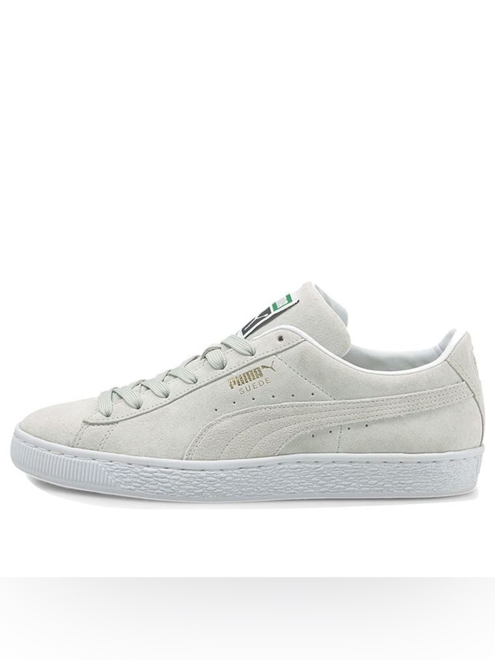 Puma Men’s Suede Sneaker in Light Gray Green Tongue  7.5 374915-03 classic